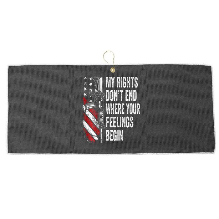 My Rights DonT End Where Your Feelings Begin Large Microfiber Waffle Golf Towel