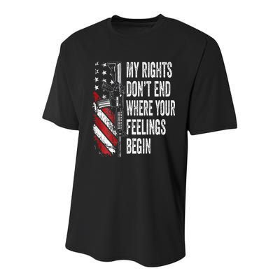 My Rights DonT End Where Your Feelings Begin Youth Performance Sprint T-Shirt