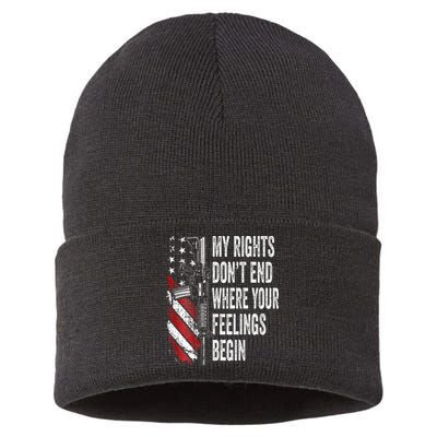 My Rights DonT End Where Your Feelings Begin Sustainable Knit Beanie