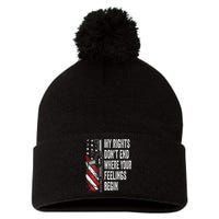 My Rights DonT End Where Your Feelings Begin Pom Pom 12in Knit Beanie