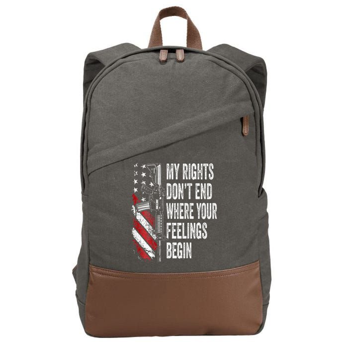 My Rights DonT End Where Your Feelings Begin Cotton Canvas Backpack