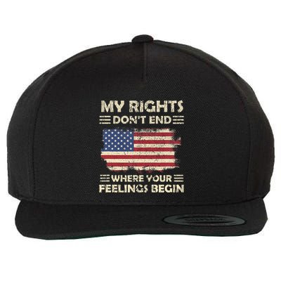 My Rights DonT End Where Feelings Begin Funny Anti Politics Wool Snapback Cap