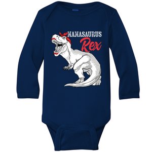 Mamasaurus Rex Dinosaur Funny Mama Saurus Family Matching Gift Baby Long Sleeve Bodysuit