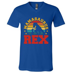 Mamasaurus Rex Dinosaur Lover Trex Motherhood Dino Gift V-Neck T-Shirt