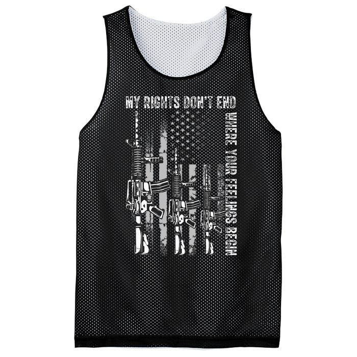 My Rights DonT End Where Your Feelings Begin Usa Flag Gun Mesh Reversible Basketball Jersey Tank