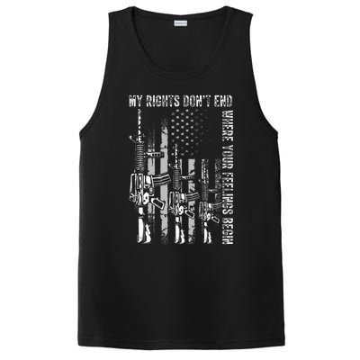 My Rights DonT End Where Your Feelings Begin Usa Flag Gun PosiCharge Competitor Tank