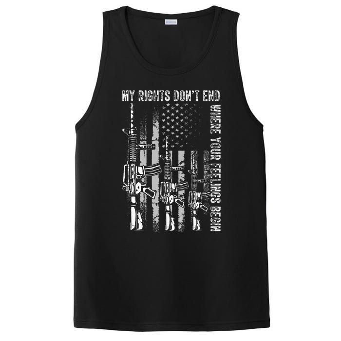 My Rights DonT End Where Your Feelings Begin Usa Flag Gun PosiCharge Competitor Tank