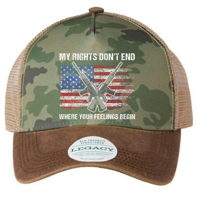 My Rights DonT End Where Your Feelings Begin American Guns Legacy Tie Dye Trucker Hat