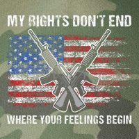 My Rights DonT End Where Your Feelings Begin American Guns Legacy Tie Dye Trucker Hat
