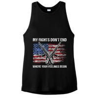 My Rights DonT End Where Your Feelings Begin American Guns Ladies PosiCharge Tri-Blend Wicking Tank