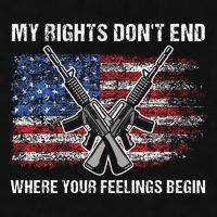 My Rights DonT End Where Your Feelings Begin American Guns Ladies PosiCharge Tri-Blend Wicking Tank