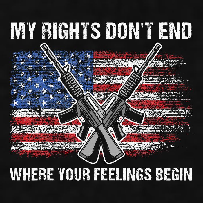 My Rights DonT End Where Your Feelings Begin American Guns Ladies PosiCharge Tri-Blend Wicking Tank