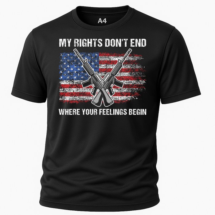 My Rights DonT End Where Your Feelings Begin American Guns Cooling Performance Crew T-Shirt