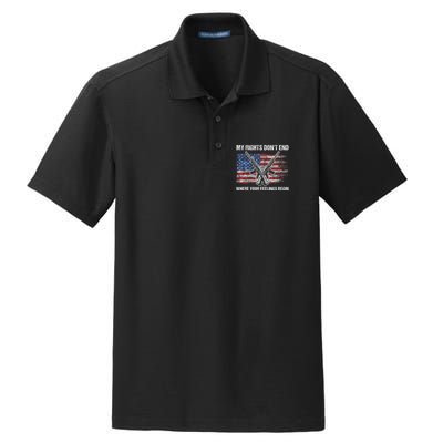 My Rights DonT End Where Your Feelings Begin American Guns Dry Zone Grid Polo