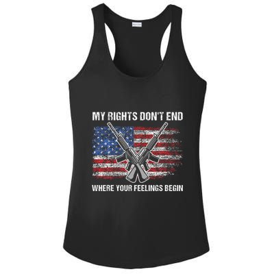 My Rights DonT End Where Your Feelings Begin American Guns Ladies PosiCharge Competitor Racerback Tank