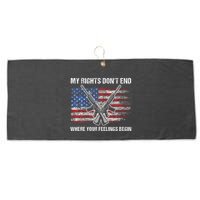 My Rights DonT End Where Your Feelings Begin American Guns Large Microfiber Waffle Golf Towel