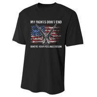 My Rights DonT End Where Your Feelings Begin American Guns Performance Sprint T-Shirt