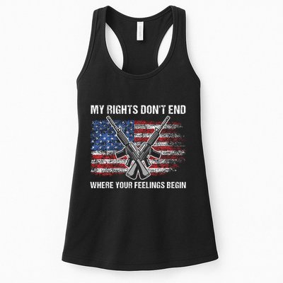 My Rights DonT End Where Your Feelings Begin American Guns Womens Tank Top
