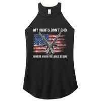 My Rights DonT End Where Your Feelings Begin American Guns Women's Perfect Tri Rocker Tank