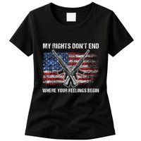 My Rights DonT End Where Your Feelings Begin American Guns Womens T-Shirt