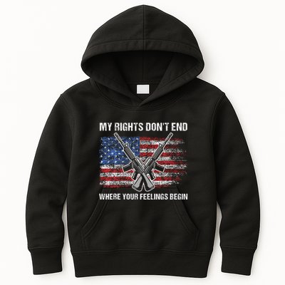 My Rights DonT End Where Your Feelings Begin American Guns Kids Hoodie