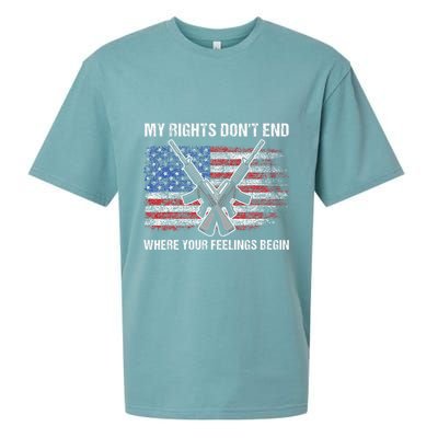 My Rights DonT End Where Your Feelings Begin American Guns Sueded Cloud Jersey T-Shirt