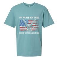 My Rights DonT End Where Your Feelings Begin American Guns Sueded Cloud Jersey T-Shirt