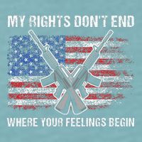 My Rights DonT End Where Your Feelings Begin American Guns Sueded Cloud Jersey T-Shirt