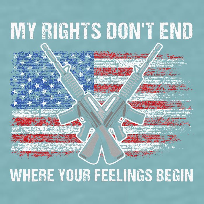 My Rights DonT End Where Your Feelings Begin American Guns Sueded Cloud Jersey T-Shirt