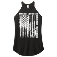 My Rights Don't End Where Your Feelings Begin Women's Perfect Tri Rocker Tank