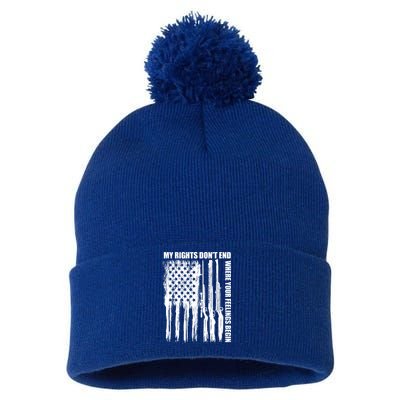 My Rights Don't End Where Your Feelings Begin Pom Pom 12in Knit Beanie