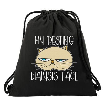 My Resting Dialysis Face A Funny Dialysis Patient Drawstring Bag