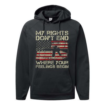 My Rights DonT End Where Your Feelings Begin Performance Fleece Hoodie