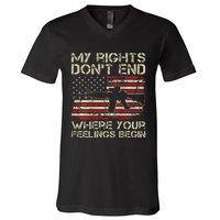 My Rights DonT End Where Your Feelings Begin V-Neck T-Shirt