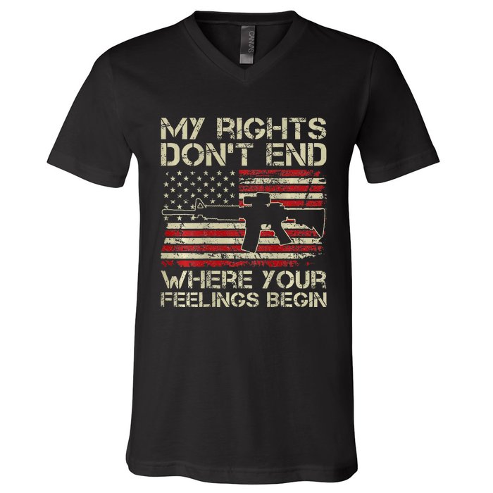 My Rights DonT End Where Your Feelings Begin V-Neck T-Shirt