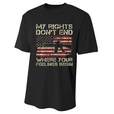 My Rights DonT End Where Your Feelings Begin Performance Sprint T-Shirt