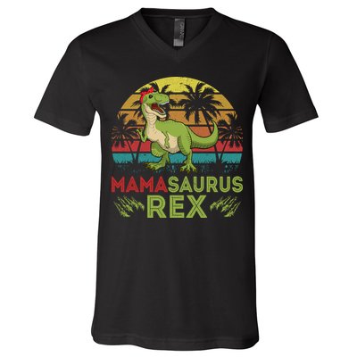 Mamasaurus Rex Dinosaur Funny Mom V-Neck T-Shirt