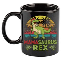 Mamasaurus Rex Dinosaur Funny Mom 11oz C Handle Ceramic Mug
