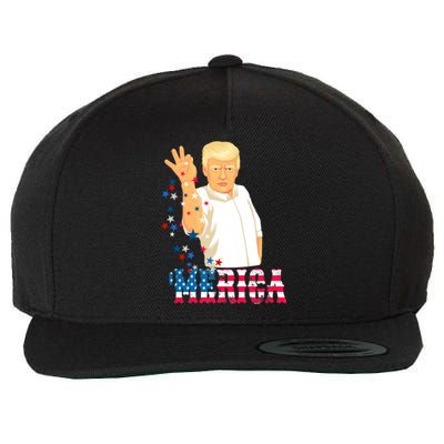 Merica Re Elect Trump 45 Second Term 4th July 2020 Gift Wool Snapback Cap