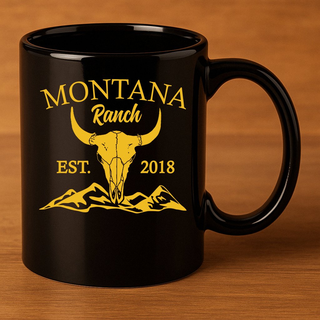 Montana Ranch Est 2018 11oz C Handle Ceramic Mug