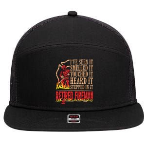 Men Retired Fireman Firefighter Axe Fire Gift 7 Panel Mesh Trucker Snapback Hat