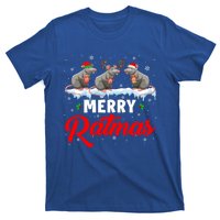 Merry Ratmas Funny Santa Elf Reindeer Rat Christmas Light Gift T-Shirt