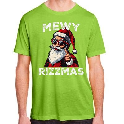 Mewy Rizzmas Funny Santa Mewing Joke Rizz Christmas Adult ChromaSoft Performance T-Shirt