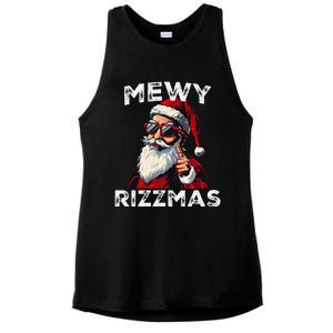 Mewy Rizzmas Funny Santa Mewing Joke Rizz Christmas Ladies PosiCharge Tri-Blend Wicking Tank