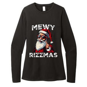 Mewy Rizzmas Funny Santa Mewing Joke Rizz Christmas Womens CVC Long Sleeve Shirt