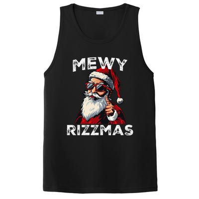 Mewy Rizzmas Funny Santa Mewing Joke Rizz Christmas PosiCharge Competitor Tank