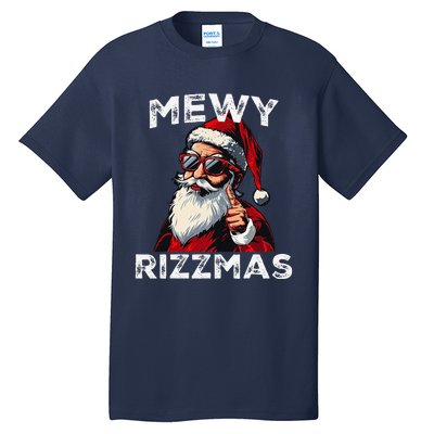 Mewy Rizzmas Funny Santa Mewing Joke Rizz Christmas Tall T-Shirt