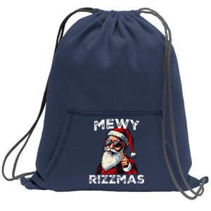 Mewy Rizzmas Funny Santa Mewing Joke Rizz Christmas Sweatshirt Cinch Pack Bag