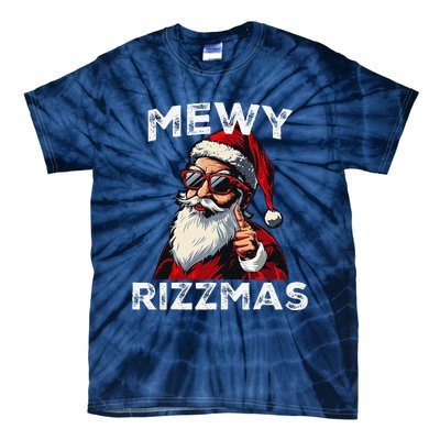 Mewy Rizzmas Funny Santa Mewing Joke Rizz Christmas Tie-Dye T-Shirt