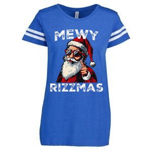 Mewy Rizzmas Funny Santa Mewing Joke Rizz Christmas Enza Ladies Jersey Football T-Shirt